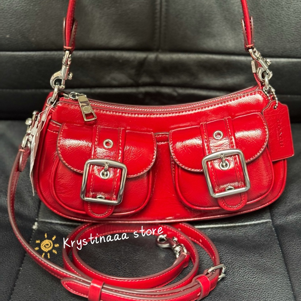 Coach CBJ01 Ashton Leather Shoulder Bag Crossbody in Dark Cardinal NWT